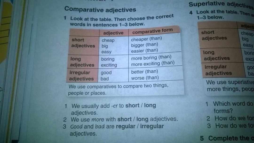 Complete the gaps with right comparative. Boring Comparative and Superlative. Boring Superlative form. Write the Superlative form. Expensive Superlative form.