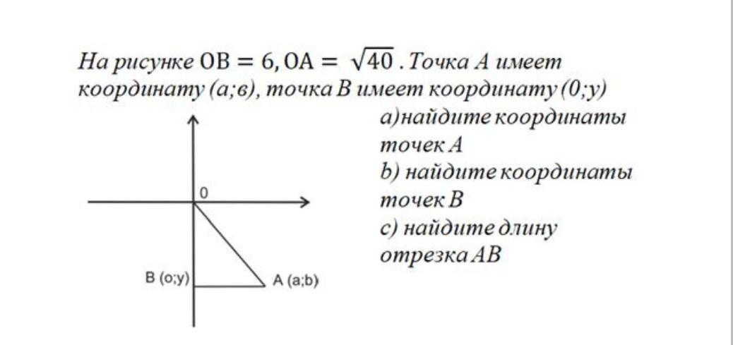 На рисунке ов 6 оа 40 точка а имеет координату