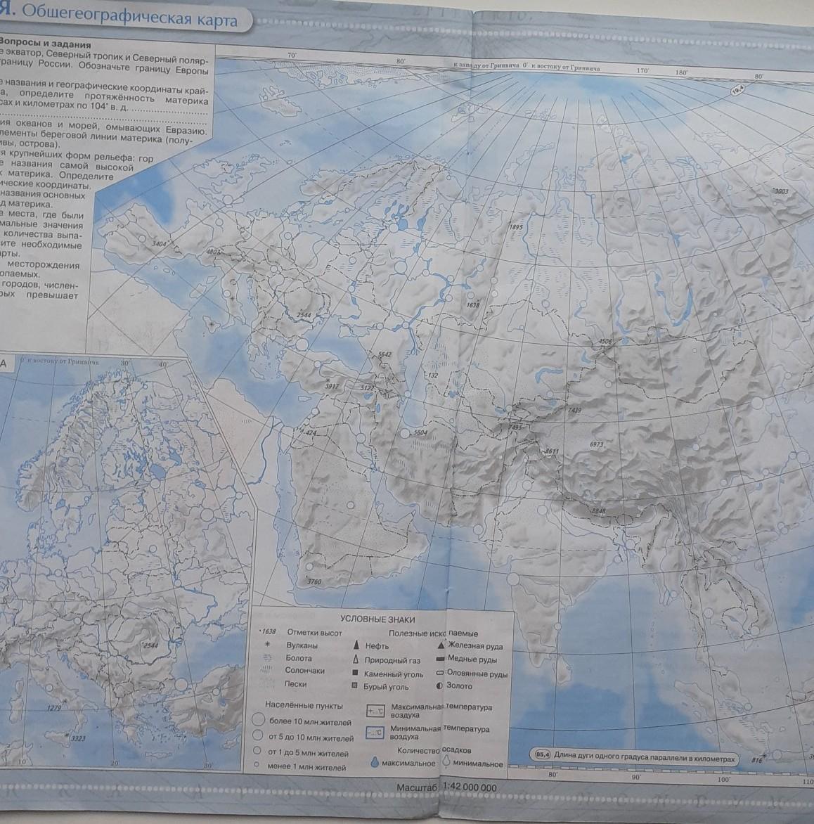 Контурная карта 7 класс евразия