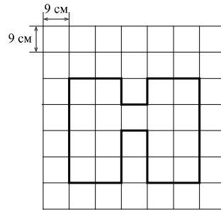 На рисунке дано поле расчерченное на квадраты со стороной 5 см и 3 см
