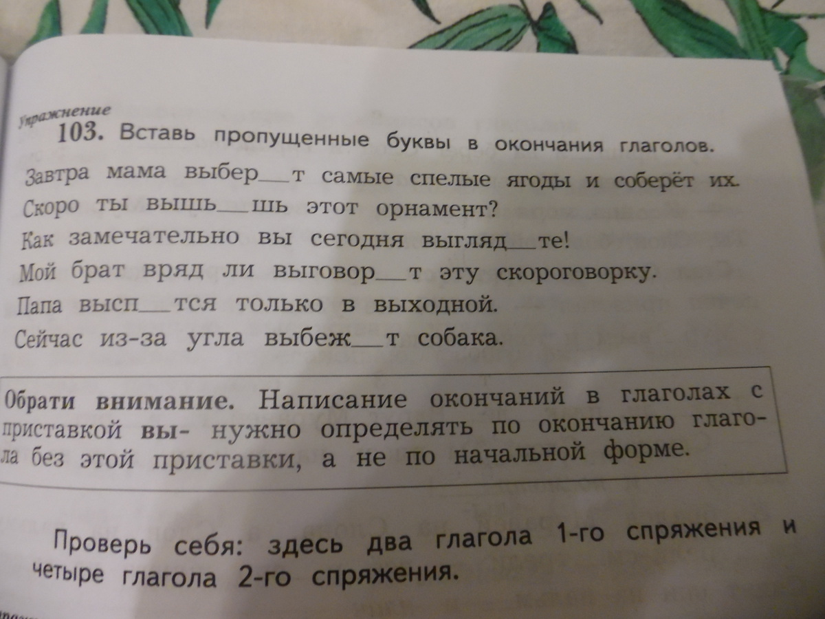 Вставьте пропущенные буквы определив спряжение глаголов образец клеишь 2 ты затеешь