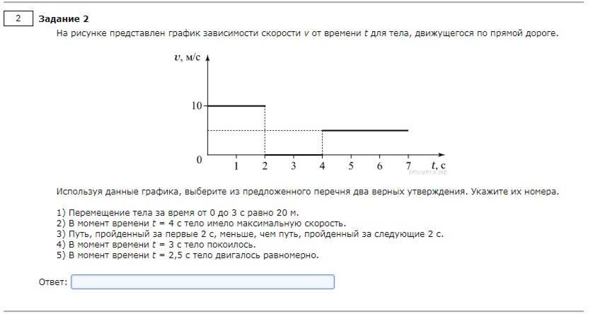 На рисунке дан график зависимости скорости тела массой 4 кг от времени для прямолинейного движения