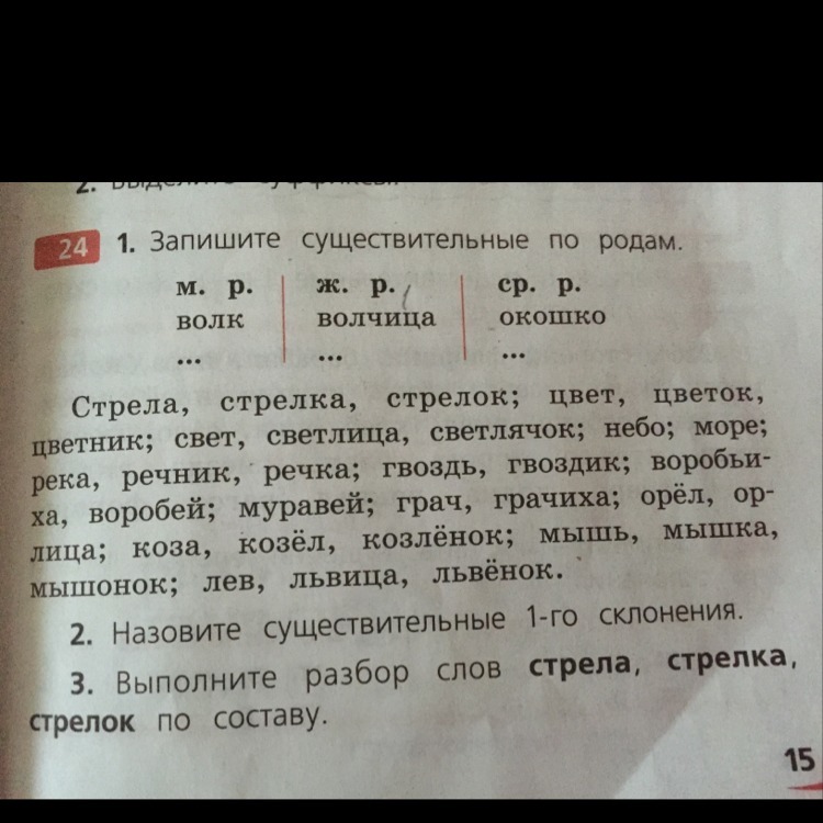 Запиши существительные. Запишите существительные по родам стрела стрелка. Запишите существительные стали.