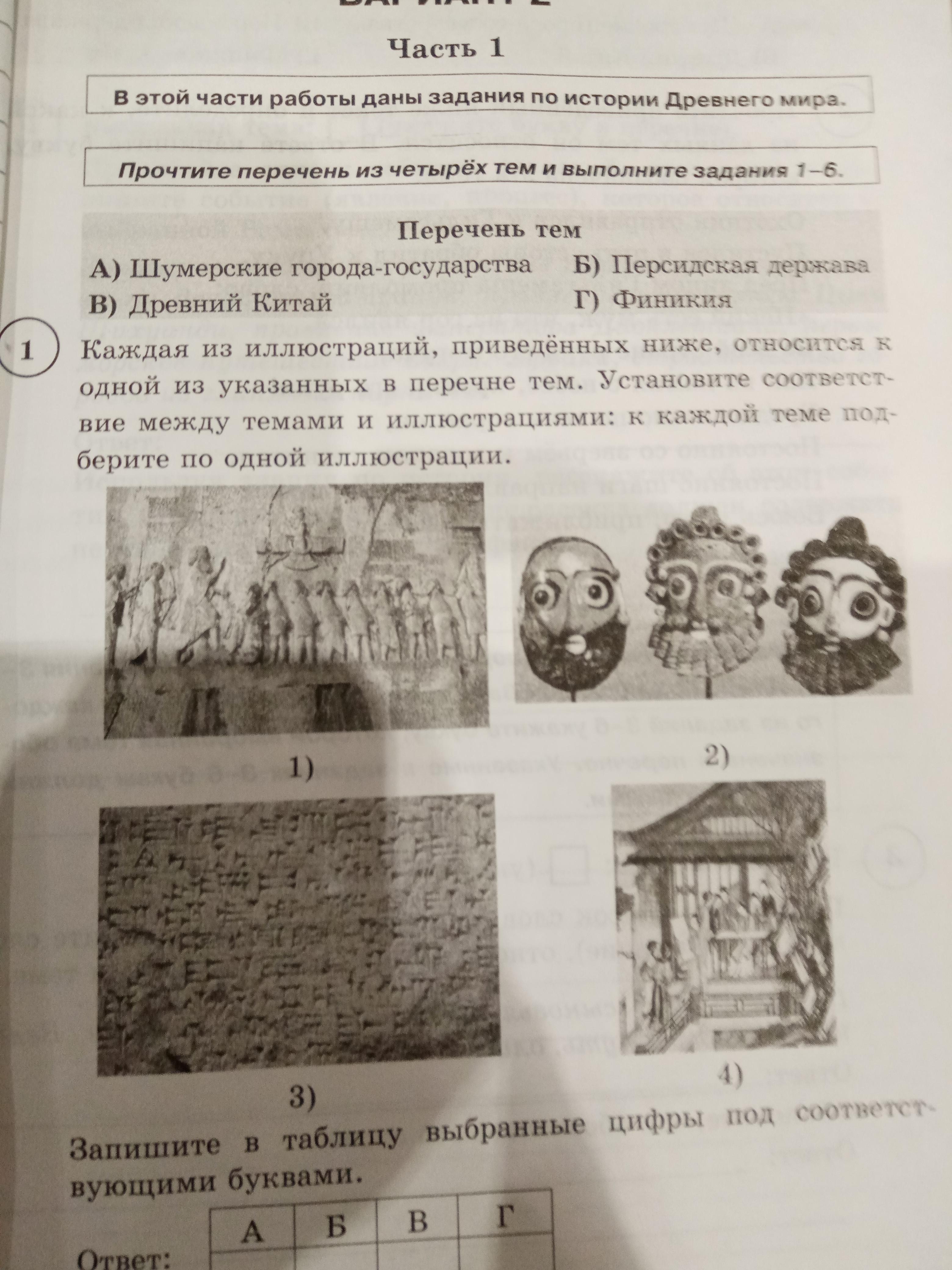 Каждое из изображений приведенных ниже относится к 1 из указанных в перечне событий