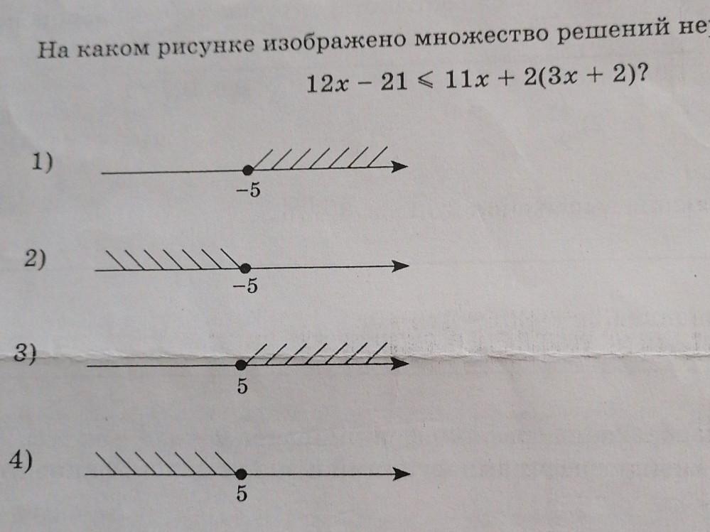 На каком рисунке изображено множество решений неравенства х 8 3х 6х