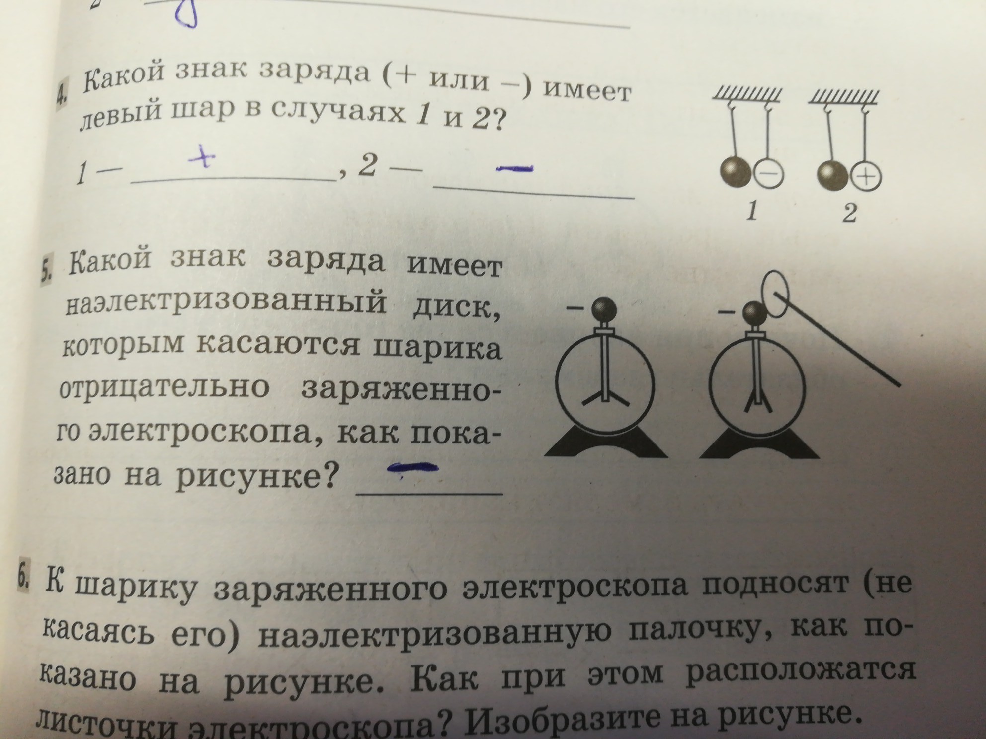 Какой из рисунков соответствует ситуации когда заряд второго правого шарика отрицателен