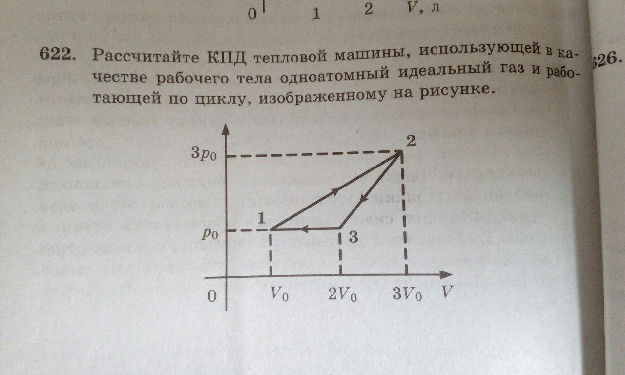 Рассчитайте кпд тепловой машины работающей по циклу изображенному на рисунке