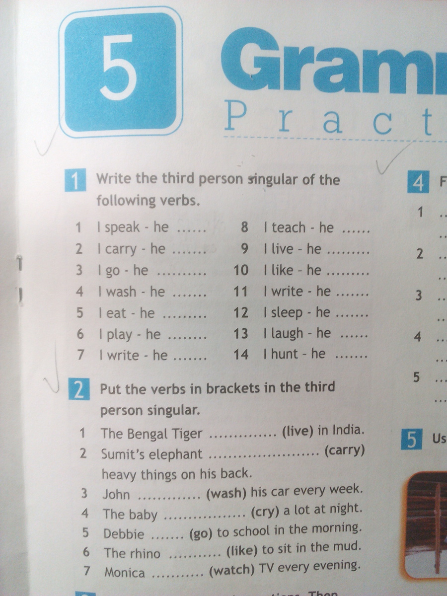 Write the third person singular