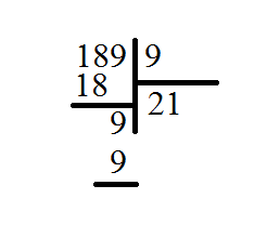 9 разделить на 9. Деление в столбик на 9. Как делить уголком. 189 Разделить на 9 в столбик. Деление столбиком 189 разделить на 9.