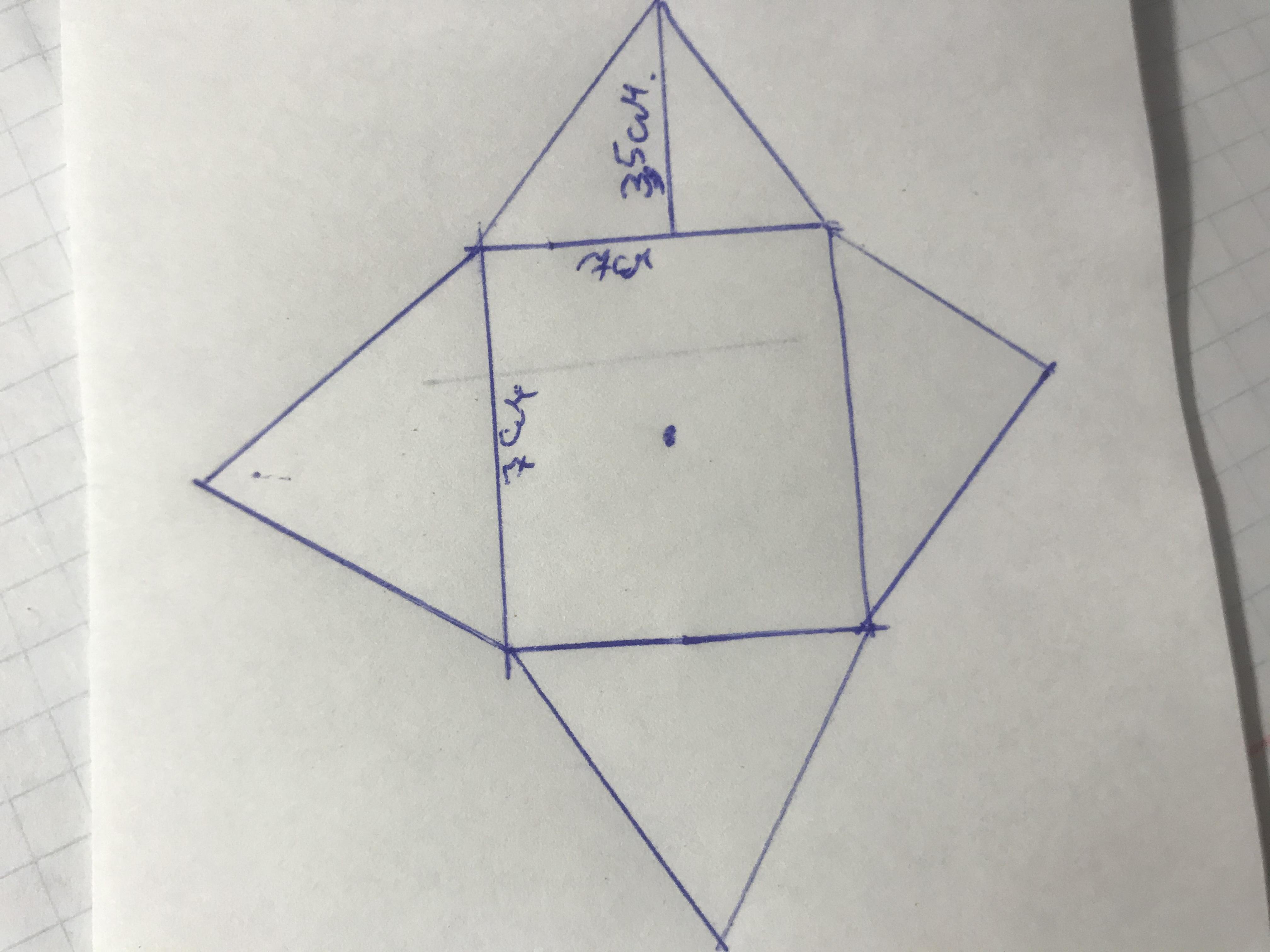 Развертка пирамиды с основанием квадрат