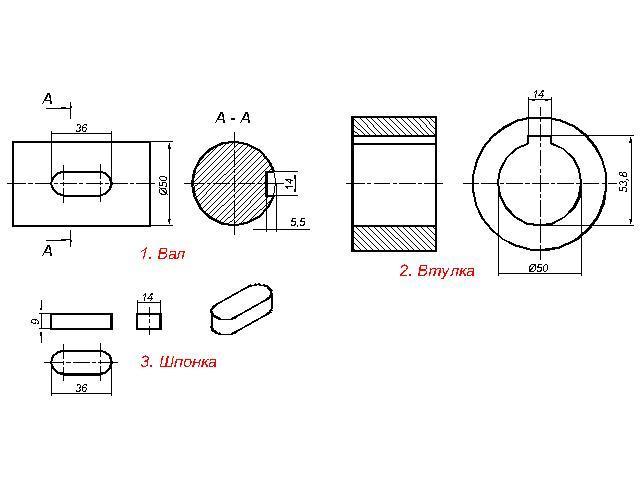 Шпонка чертеж