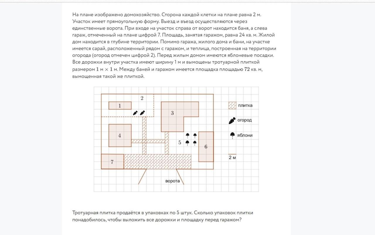 На плане изображено плодоовощное хозяйство сторона каждой клетки на плане равна 20