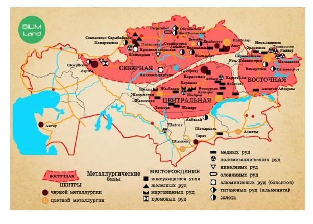 Карта основные центры железоделательного производства соледобычи