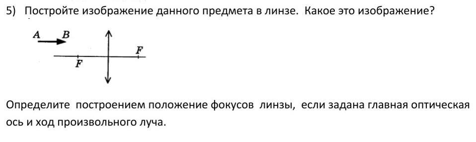 Постройте изображение данного предмета в линзе указать свойства