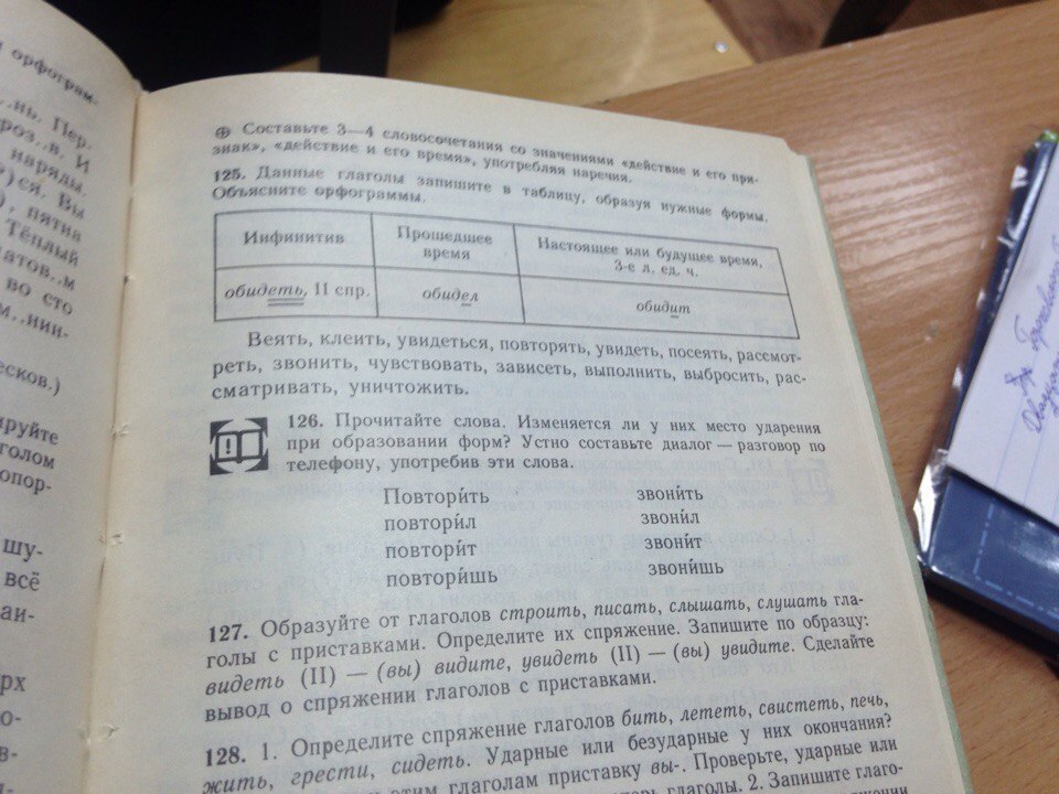 Данные глаголы запишите в таблицу образуя нужные формы действуйте по образцу