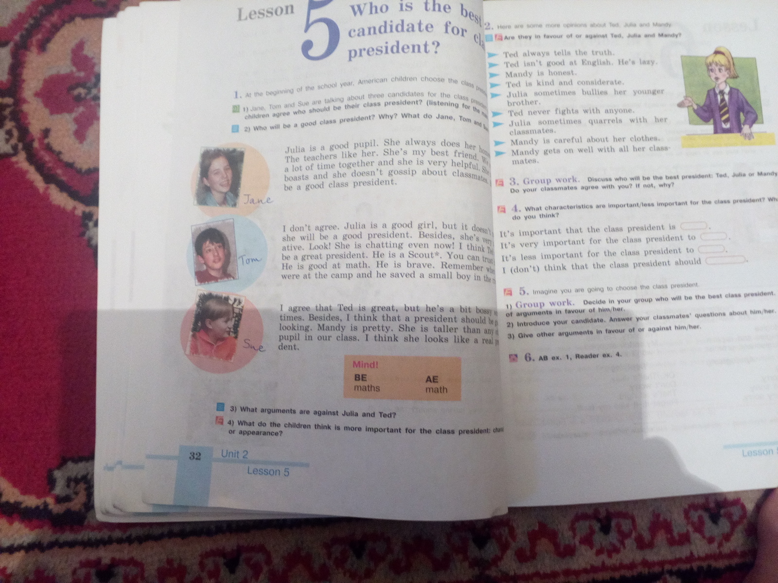 Перевод текста will. Who will be a good class President why what do Jane Tom and Sue think перевод. Who is the best candidate for class President. What are Jane Paul and their friends like what do you think 6 класс. Who is ответы 47.