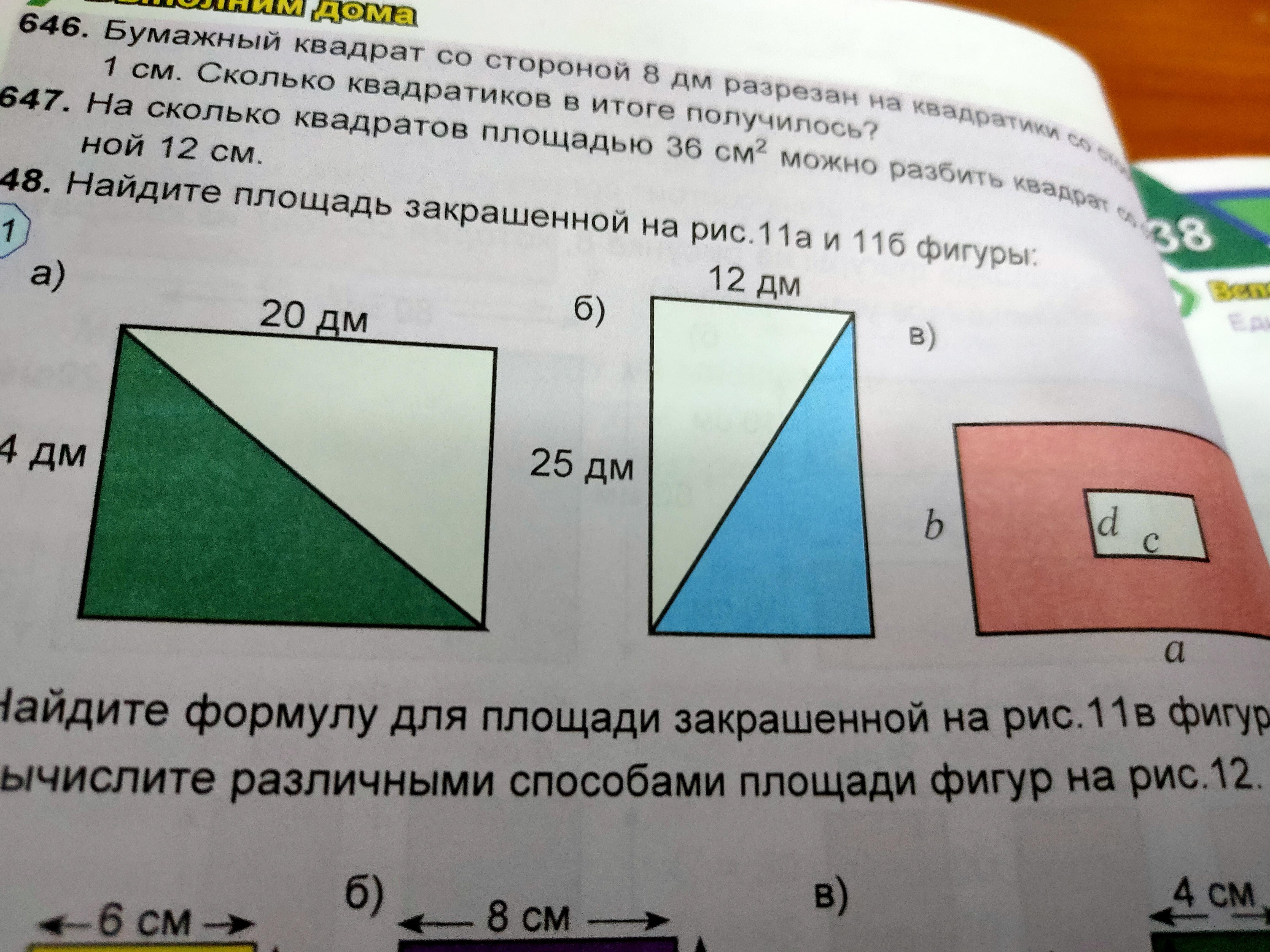 Площадь закрашенной фигуры график