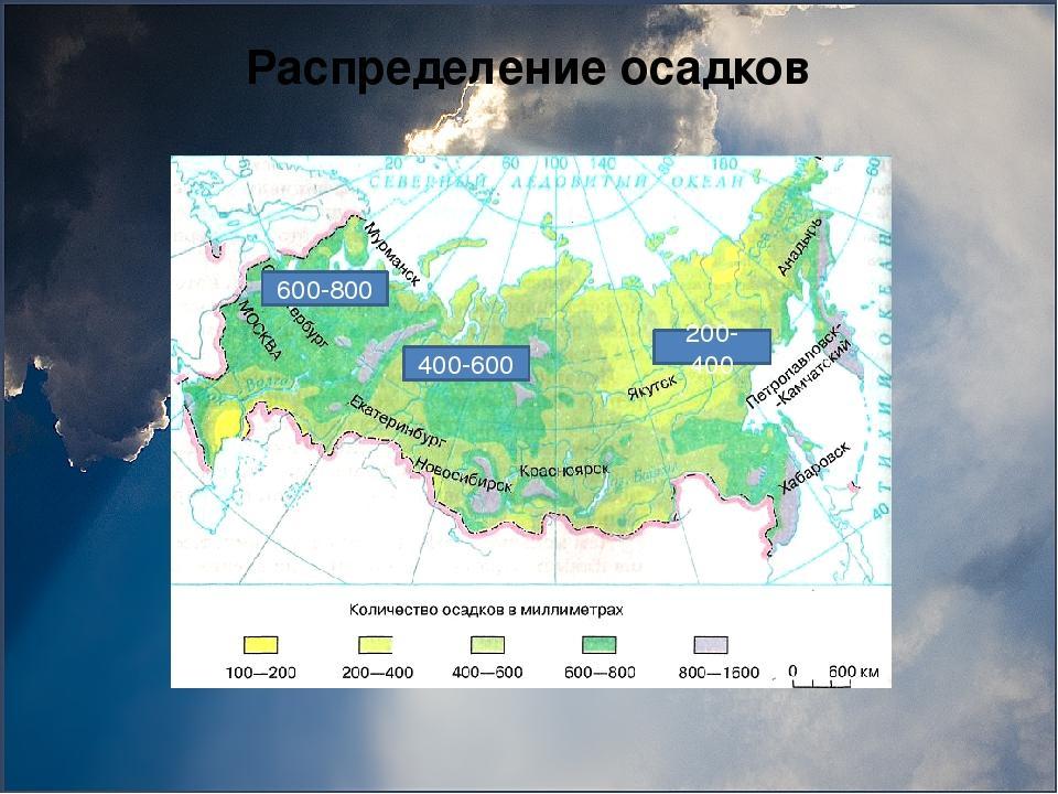 Распределение температур и осадков. Зоны увлажнения. Количество осадков в России. Увлажнение территории России.