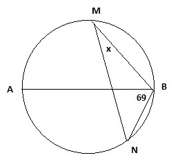 По разные стороны от диаметра ав. На окружности по разные стороны от диаметра АВ. Угол 69 градусов. Угол 69 градусов рисунок. На окружности по разные стороны от диаметра ab с и угол 133 градусов.