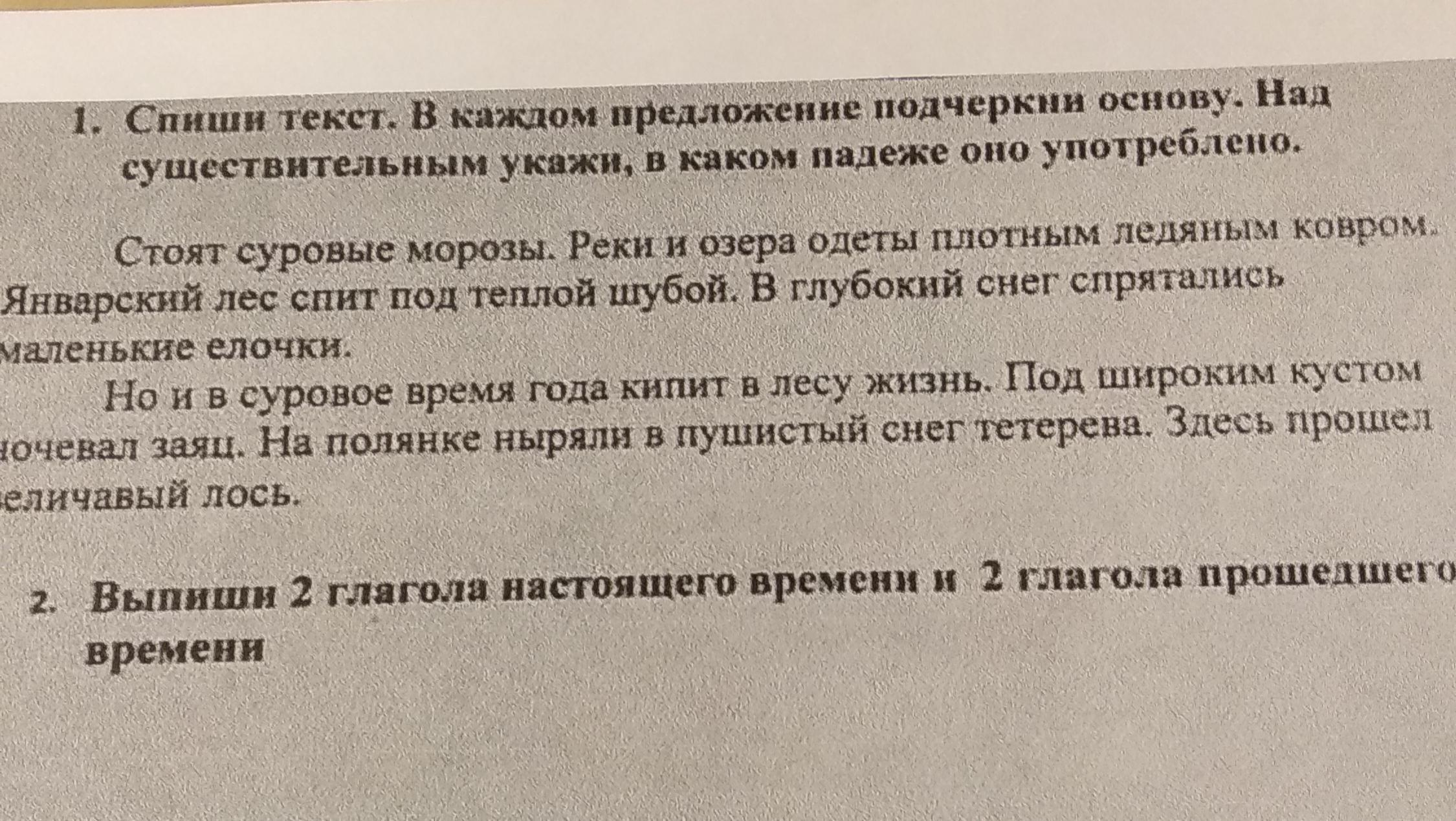 В каждом предложении подчеркни основу