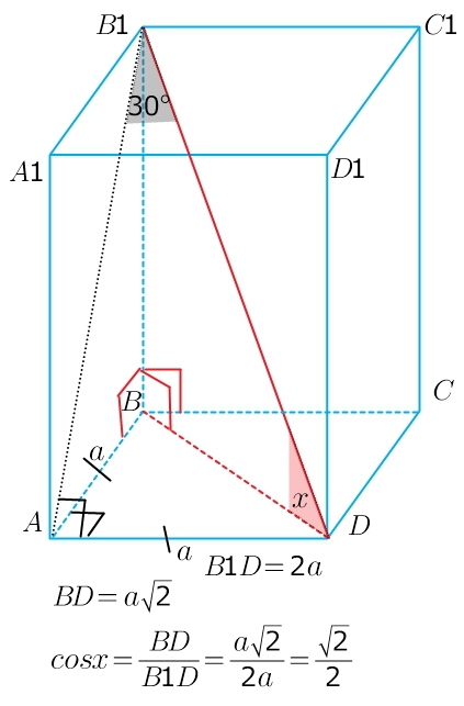 Угол основания 30. Диагональ боковой грани правильной четырехугольной Призмы. Диагональ боковой грани четырехугольной Призмы. Правильная четырёх угольная прищма диагонадюль. Диагональ боковой грани правильной четырехугольной Призмы равна.
