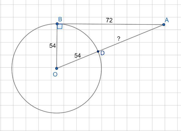 Окружность 54 радиус. Отрезок радиуса касается окружности. Окружность отрезок АВ. Отрезок АВ окружности радиуса в центре. Угол 90 в окружности.