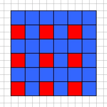 На каждой клетке квадрата. 6 Квадратиков. Квадратики 6 на 6. Ячейки квадратные красные и синие. Клетчатый квадрат 5x7.