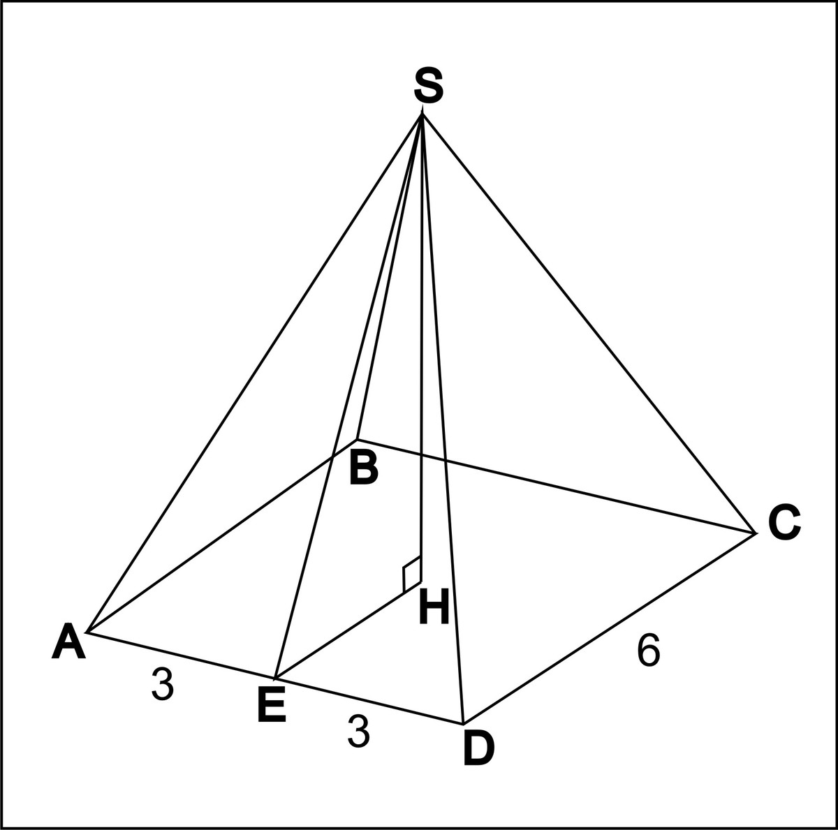 Площадь основания правильной четырехугольной пирамиды 36