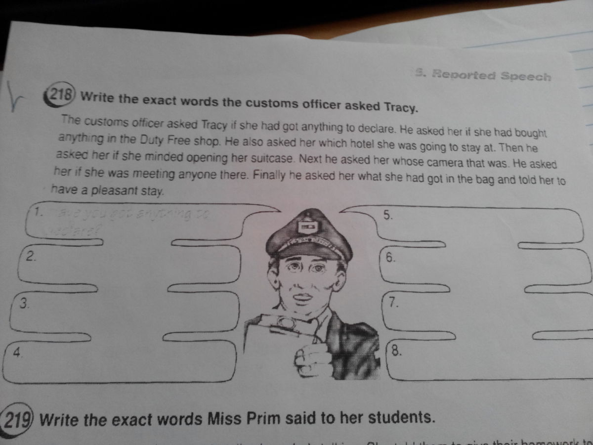 He asked her. Custom текст. Customs Worksheet. At the Customs Worksheets. Картинка Officer с написанием на английском.