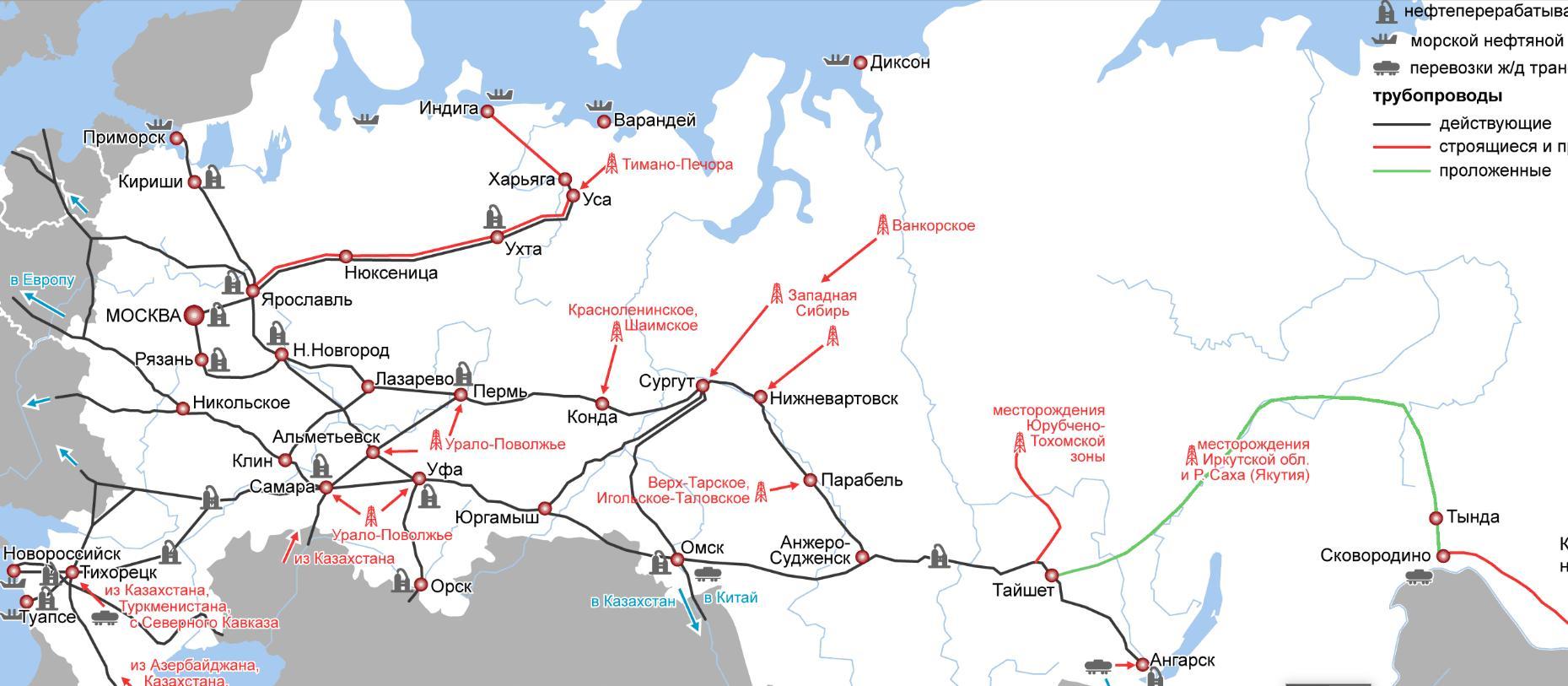 Карта транснефть сибирь