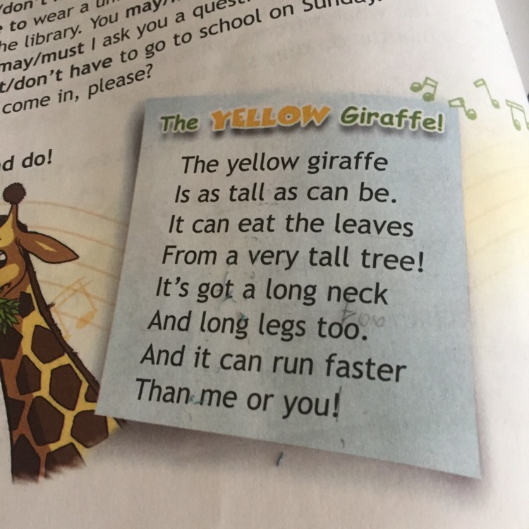 A giraffe has got a long neck