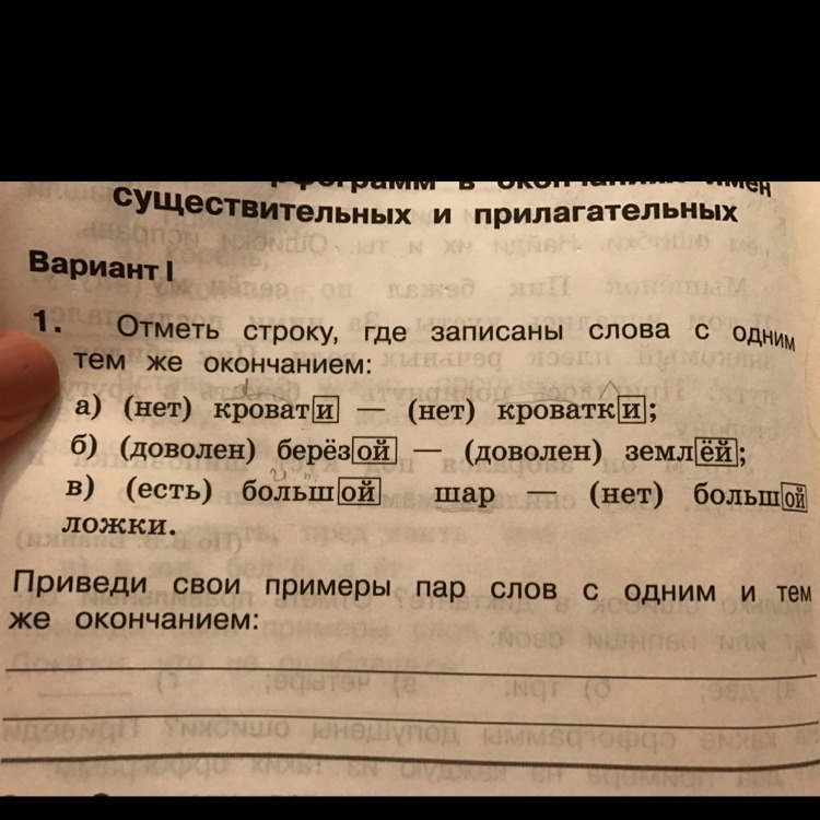 Где запиши. Отметь строку где записаны слова с одним и тем же окончанием. Слова с одним и тем же окончанием. Примеры слов с одним и тем же окончанием. Записать слова.