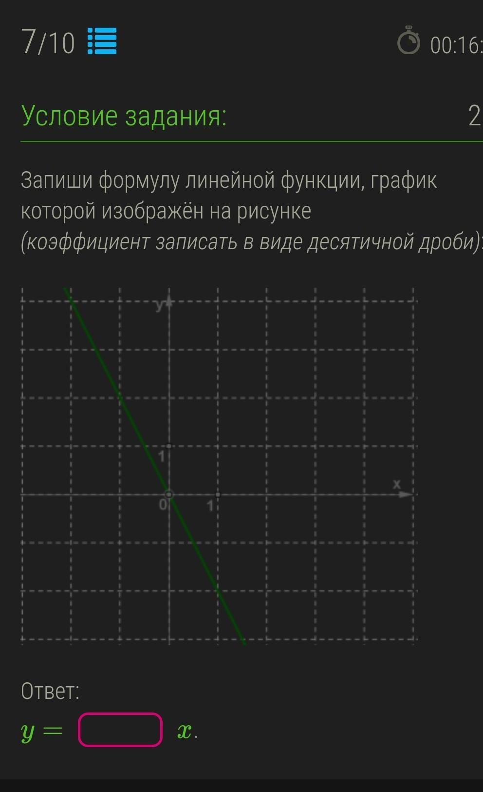 Запишите формулу линейной функции график которой изображен на рисунке коэффициент записать в виде