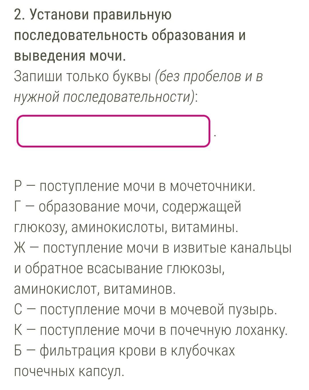 Установить последовательность образования. Правильная последовательность образования и выведения мочи. Установите последовательность образования и выведения мочи.. Установите последовательность образования антрацита.