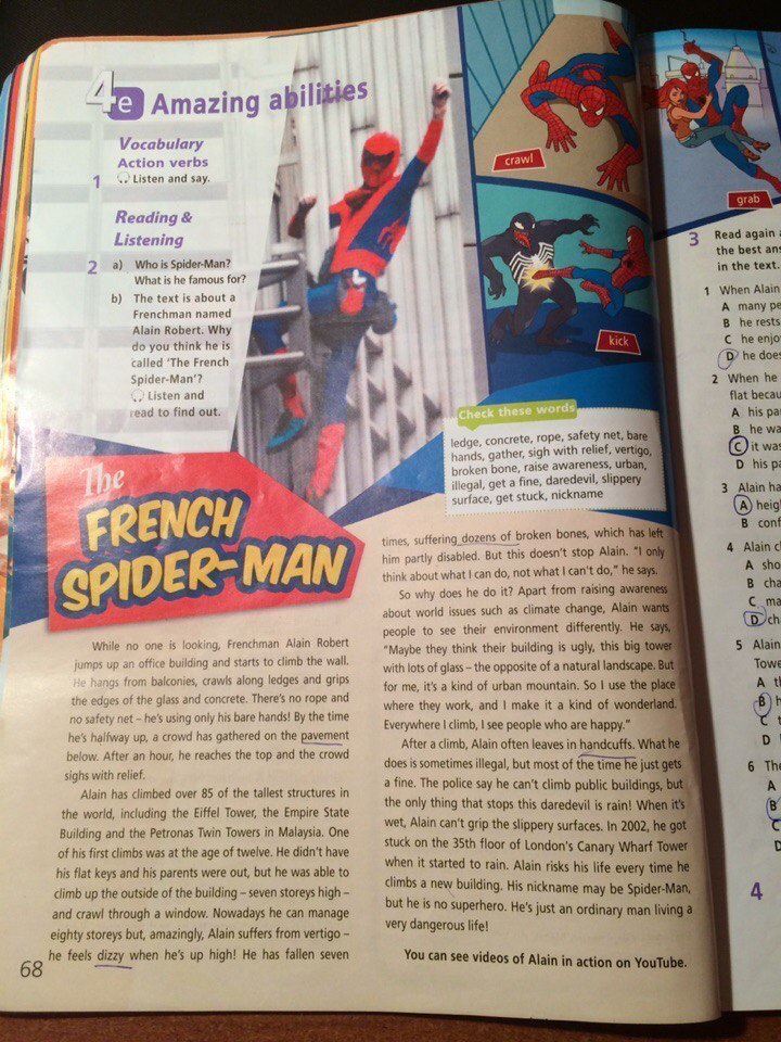 Starlight 7 читать. Человек паук текст. Английский язык Spider man задание. Английский язык 5 класс Spider man. French Spider man пересказ.