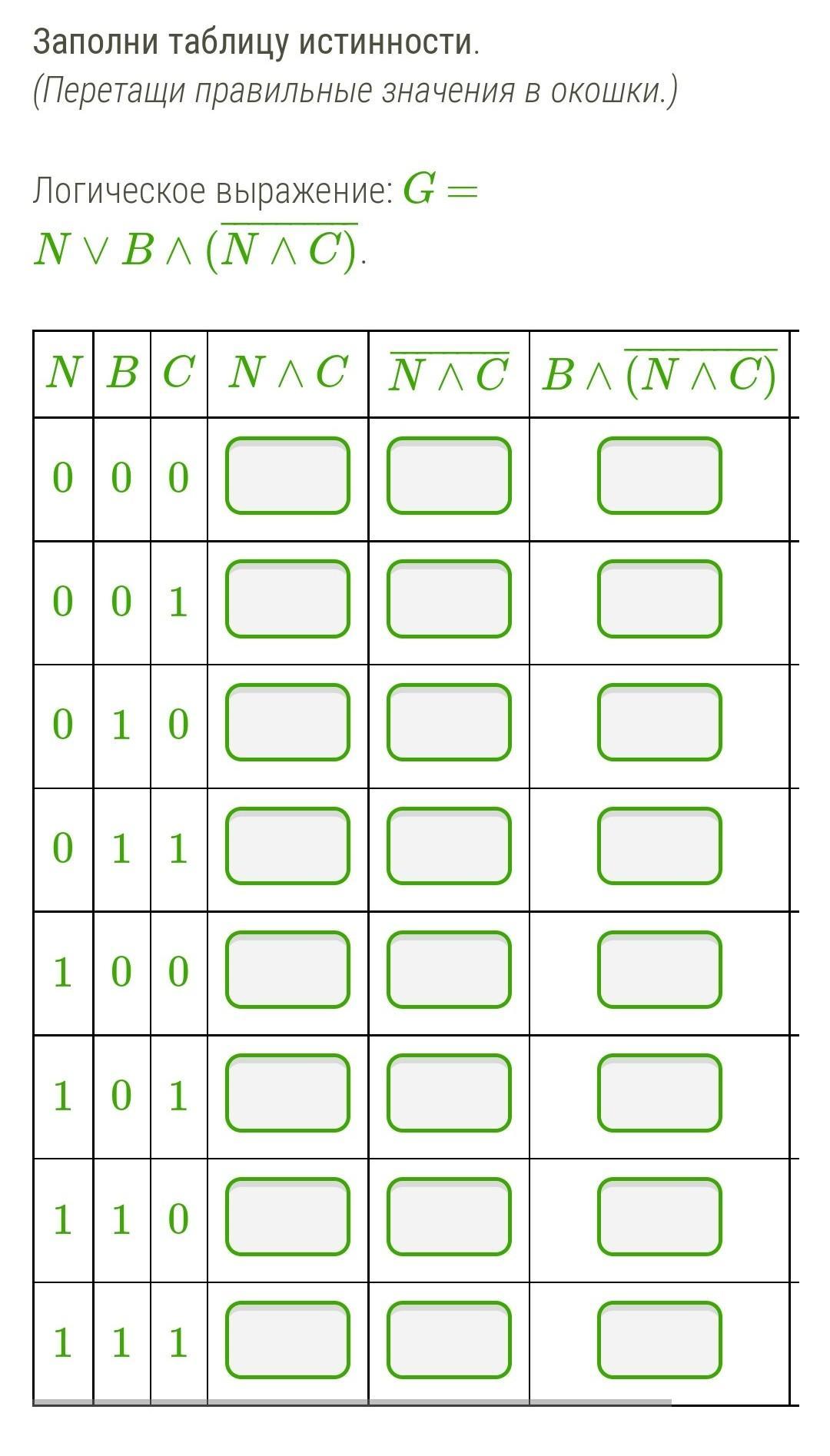 Перетащи правильные. Заполни таблицу истинности. Заполните таблицу истинности перемести правильные значения в окошки. Заполни таблицу истинности перенеси правильные значения в окошки. Заполни таблицу истинности. (Перемести правильные значения в окошки.).