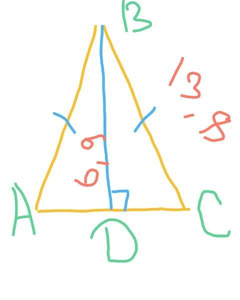 Ав ас 13. Треугольник ABC равнобедренный bd высота bd MD=ND.