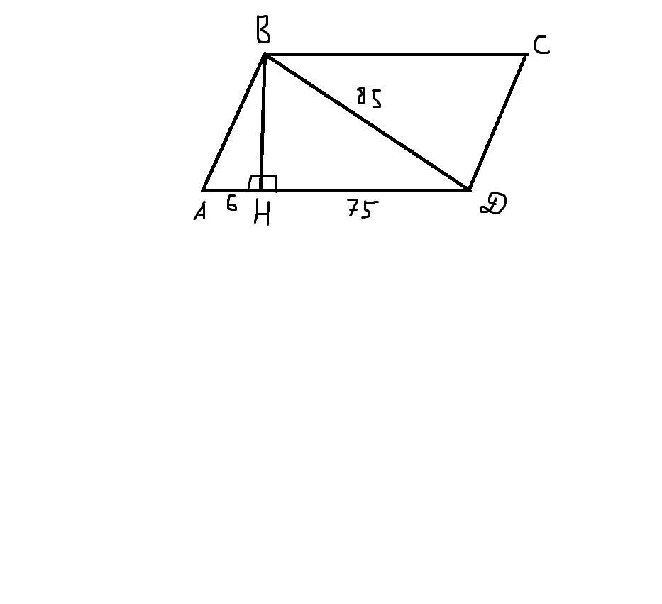 Используя данные указанные на рисунке найдите высоту bh параллелограмма abcd