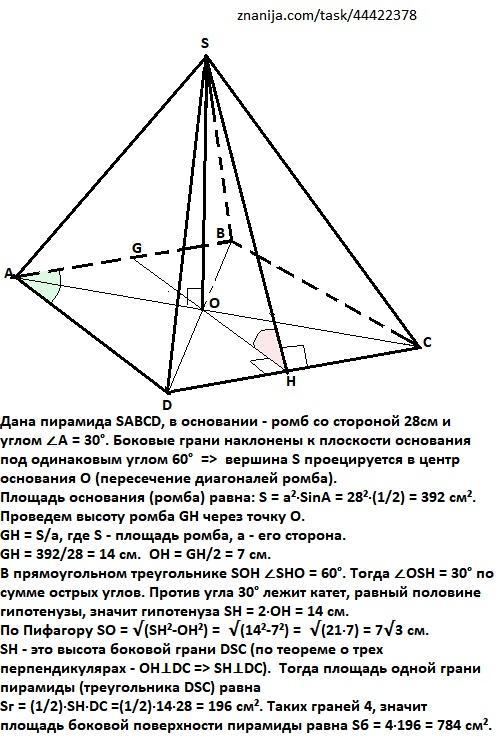 Основание пирамиды ромб со. Пирамида с основанием ромб. Высота пирамиды. Сторона основания пирамиды. Высота пирамиды с основанием ромб.