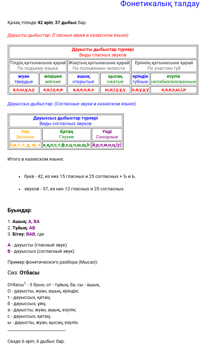 Фонетический разбор на казахском. Гласные звуки в казахском языке. Фонетика казахского языка. Фонетический разбор слов на казахском.