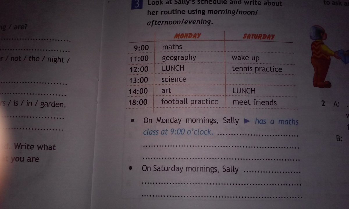 The morning sally. Look at Sally's Schedule and write about her Routine using morning Noon afternoon Evening гдз. Look at Sally s Schedule and write about her Routine using morning/Noon/ afternoon/Evening. Look at Sally's Schedule and write about her Routine using. Look at Sally's Schedule and write about her using morning Noon.