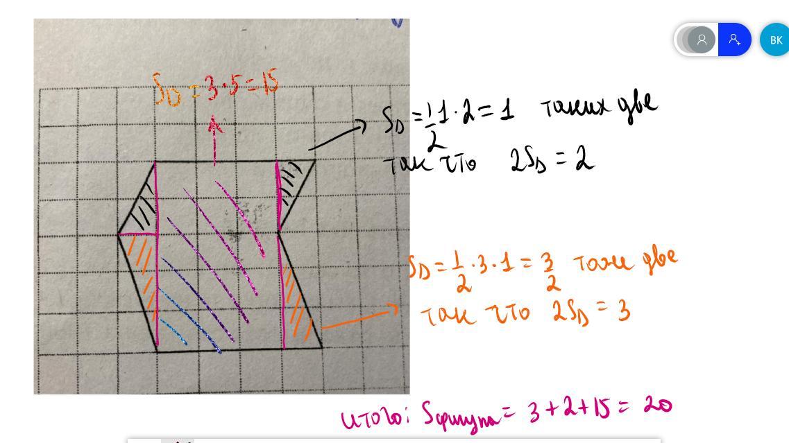 На клетчатой бумаге нарисована фигура сторона