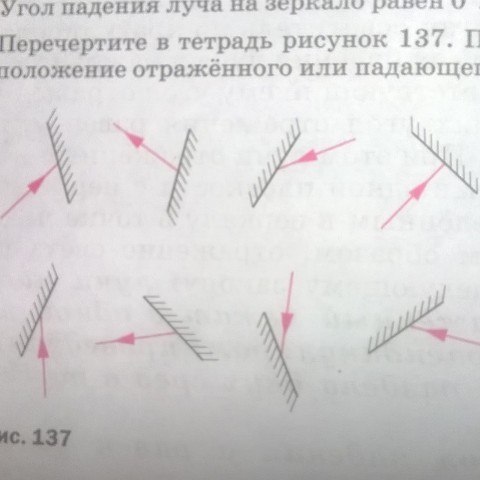 Рассмотрите рисунок 52 постройте для каждого случая положение отраженного или падающего луча