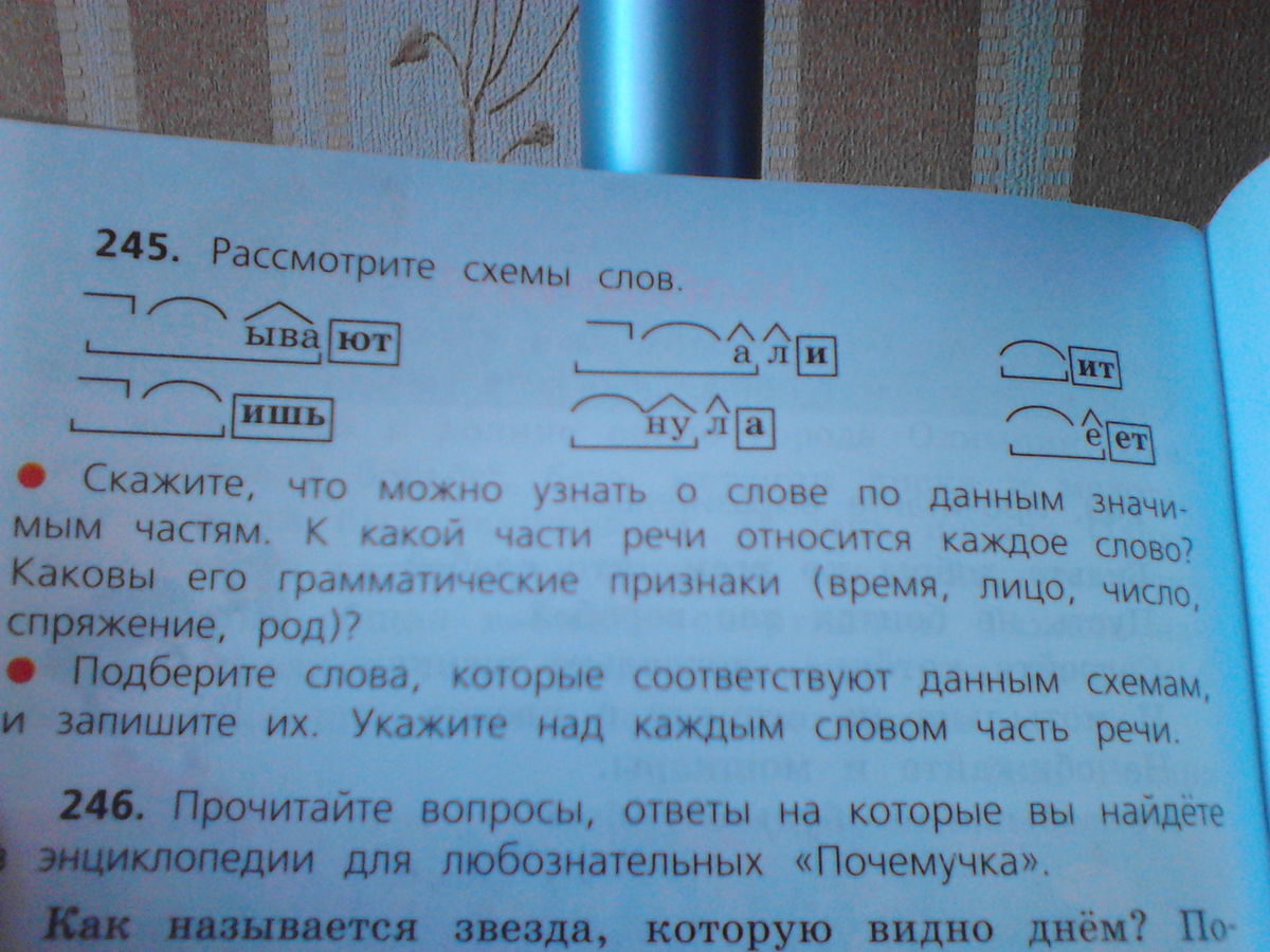 Рассмотри схемы подбери к каждой схеме по 3 слова запиши слова