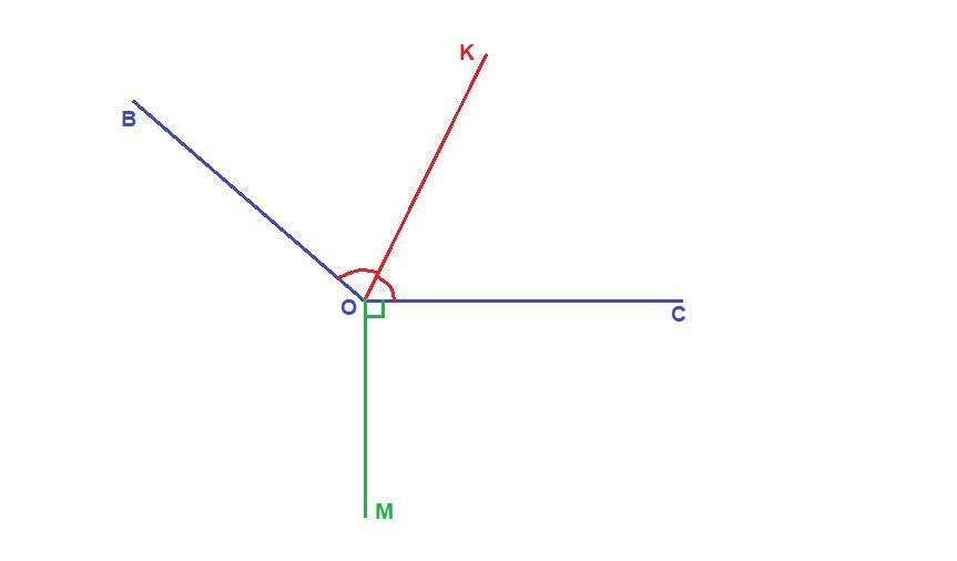 Найдите угол boc. Углы с перпендикулярными сторонами. Два перпендикулярных луча. Луч перпендикулярный стороне угла. Проведи Луч ок биссектриса угла.