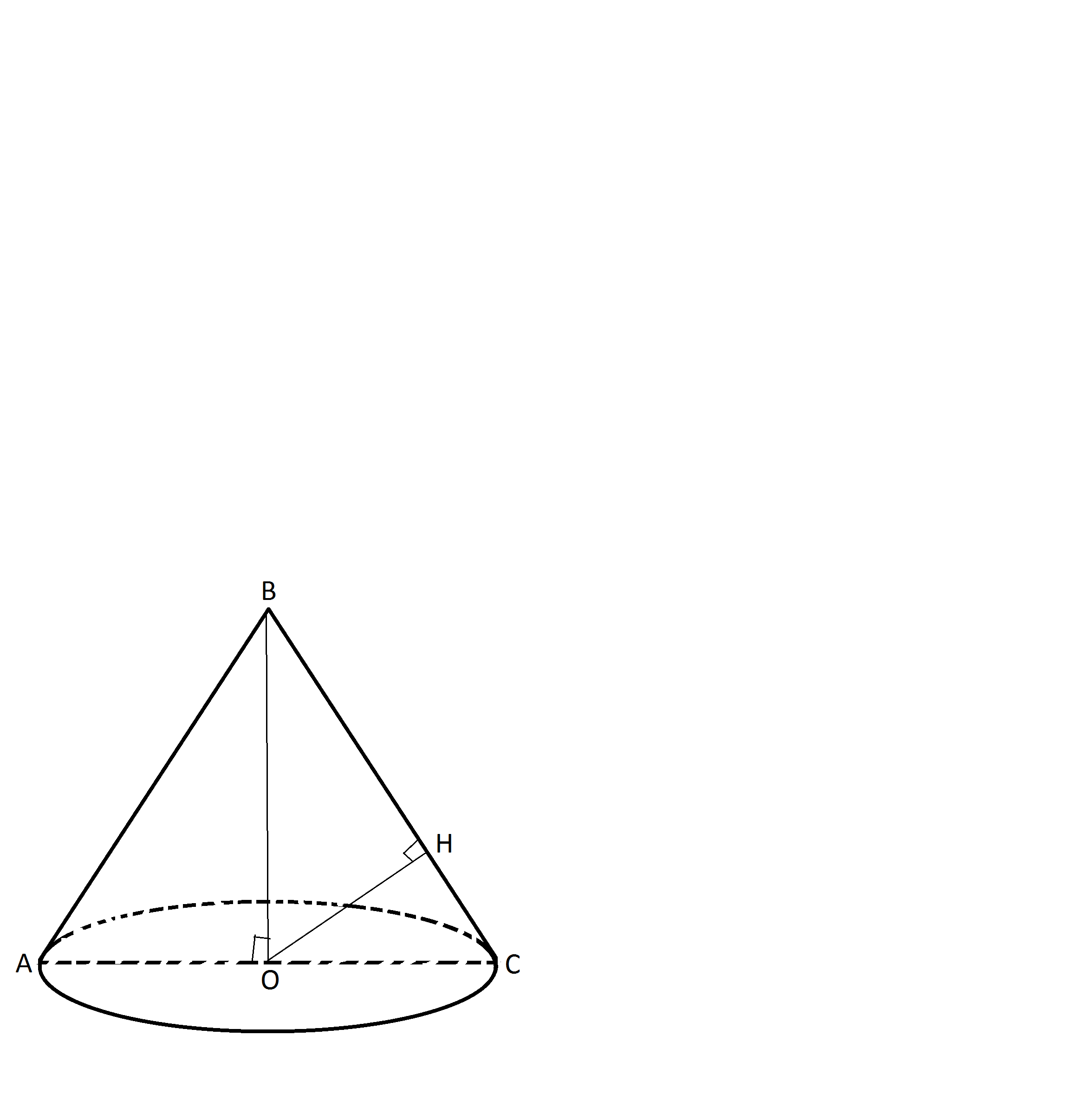 Высота равна образующей. Высота конуса. Образующая конуса. Конус с круглым основанием. Центр основания конуса.