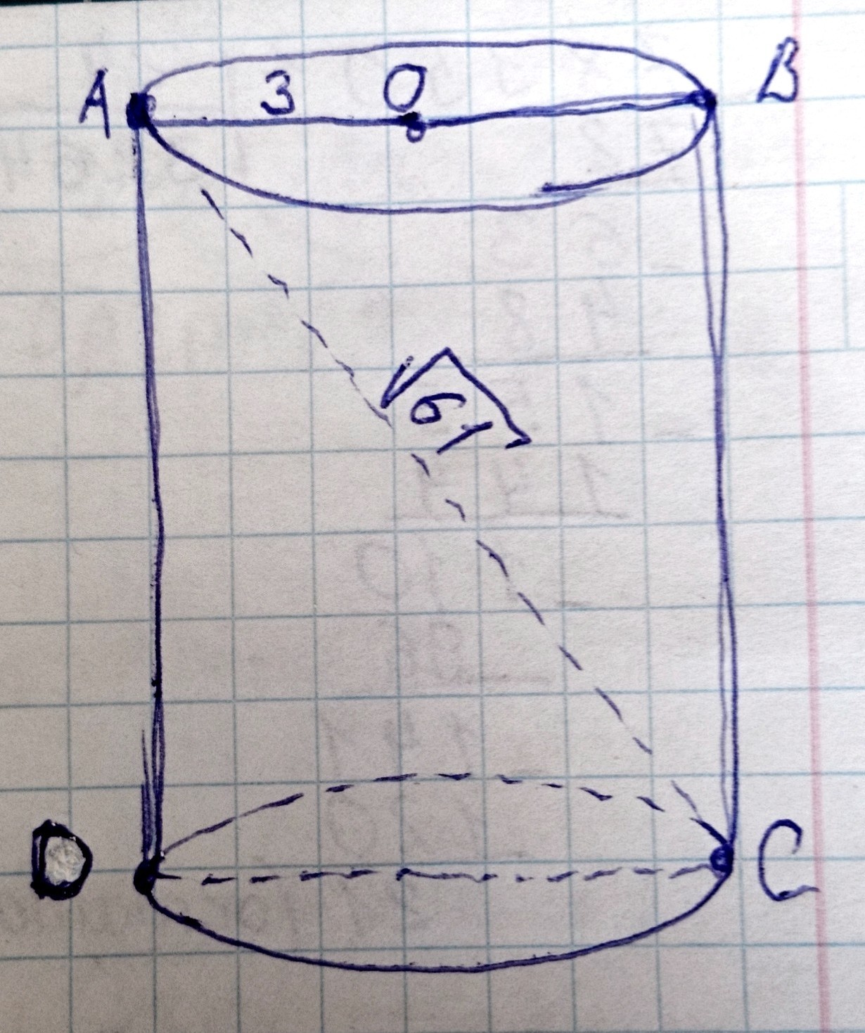 Диагональ основания цилиндра. Диагональ осевого сечения цилиндра 61. Диагональ осевого сечения цилиндра равна 61. Диагональ осевого сечения цилиндра равна 61 см а радиус 3 см. Диагональ осевого сечения цилиндра равна корень из 61.