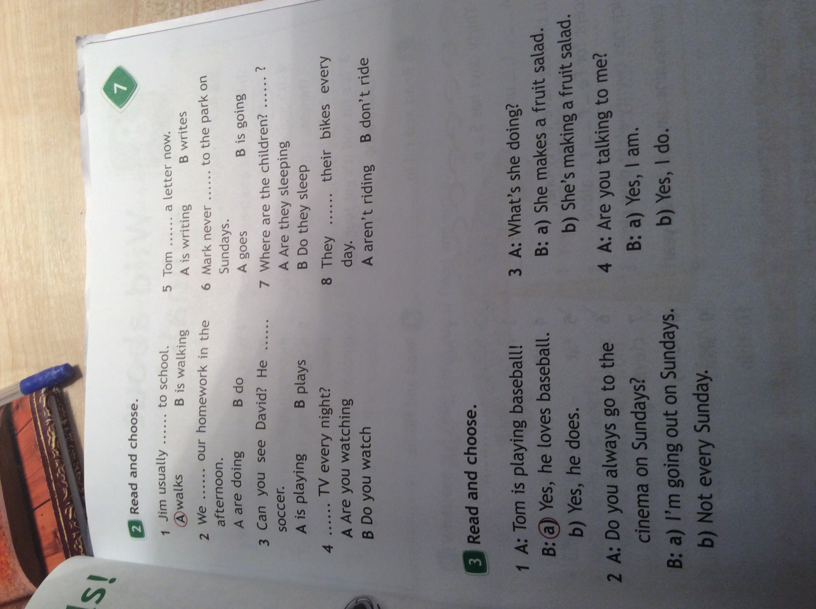 Read and choose a b c. Read and choose. 2 Read and choose Jim usually. 3 Read and choose.. 2 Read and choose.