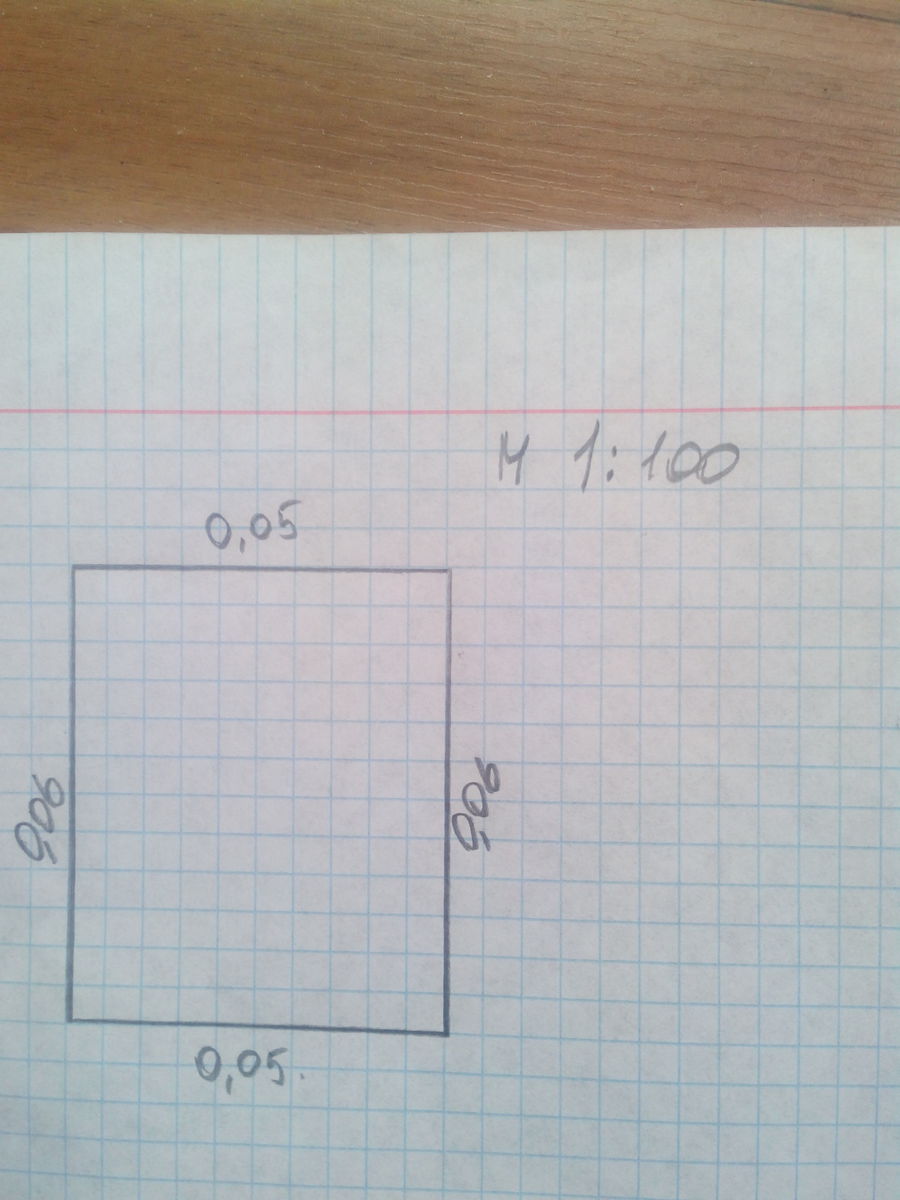 План комнаты в масштабе 1 100