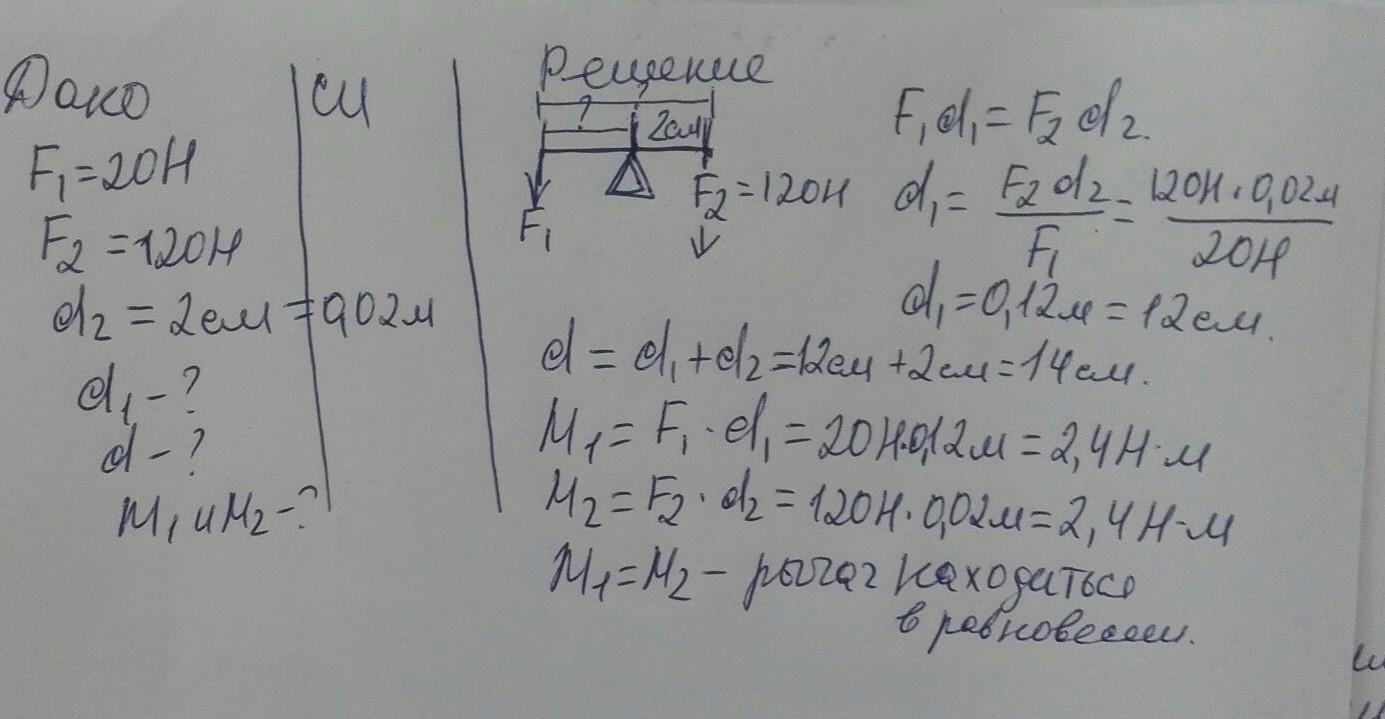 Сила 20 ньютонов. На концах рычага действуют силы 20 н и 120. На концах рычага действуют силы с модулями 20 н и 120 н соответственно.